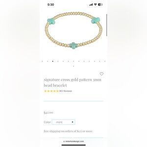 Mint Enewton bracelet - signature cross gold pattern 3mm bead bracelet